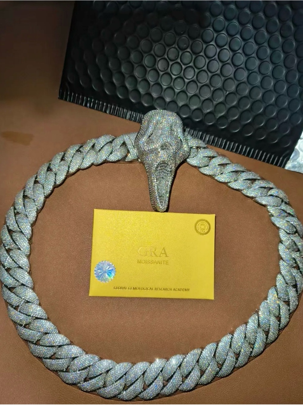 Silver 925 Moissanite Ghost Face Head Pendant and Necklace 
(NEGOTIABLE)